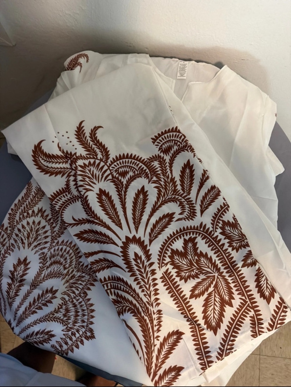 Women’s White Top with Brown Floral Print